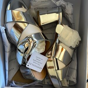 Aerosoles Silver Strappy Heels